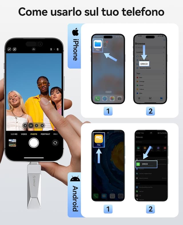 Thumbnail 4 de ORICO CB05 128 GB USB 3.2 Chiavetta OTG 📱