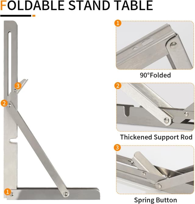 Thumbnail 2 de DUNSOO Staffe per Mensole Pieghevoli 400 mm 150 kg