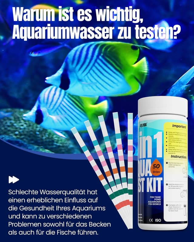 Thumbnail 6 de Wolmds Aquarium Teststreifen 50er 8‑in‑1 📋