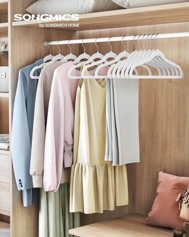 Detalle 2 de SONGMICS CRF026W20 Kleiderbügel Samt 20er Set