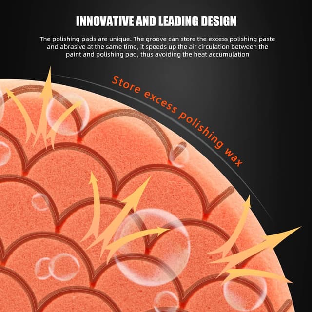 Detalle 2 de ZFE Buffing & Polishing Pads Kit (7-Piece, 6.5-inch foam faces) for compounding, polishing, and waxing