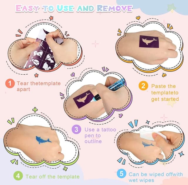 Thumbnail 3 de Mkitnvy 6 Rotuladores Tatuajes Niños