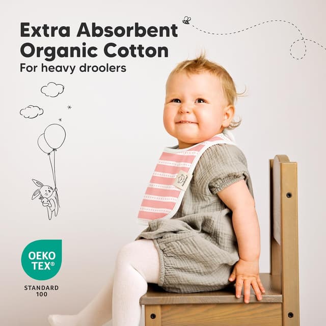 Thumbnail 4 de Sweet Charm 8-Pack Organic Baby Bibs for 0-24 Months