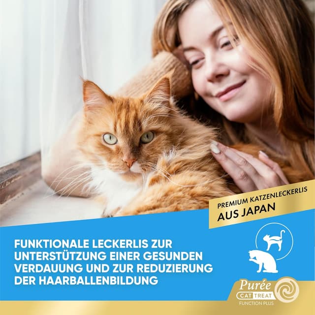 Detalle de INABA Churu Anti Hairball Katze mit Taurin – getreidefreie Anti-Haarballen-Katzenleckerlis mit Huhn oder Thunfisch (20 x 14 g)
