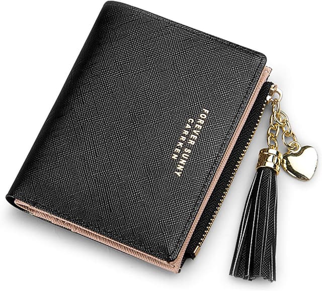 Detalle de ZhengYue Purse for Women – small leather wallet with RFID blocking, zipper coin pocket and card slots