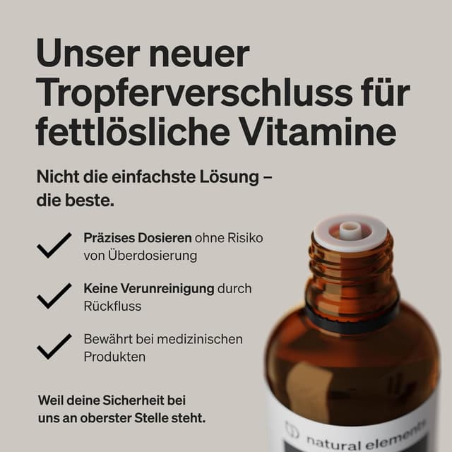 Detalle 2 de natural elements Vitamin D3 Tropfen 1000 I.E. – 50 ml 💊