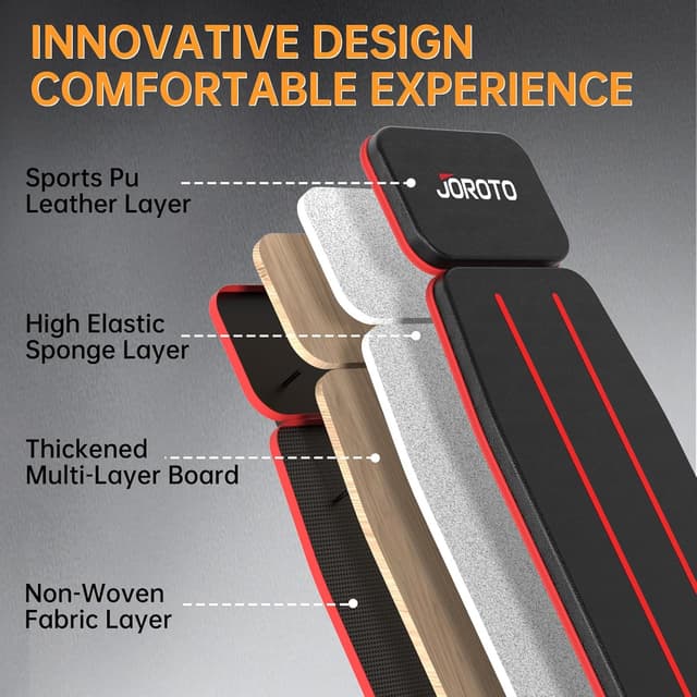 Detalle 2 de JOROTO verstellbare Hantelbank (klappbar) für Home Gym & Ganzkörpertraining, bis 350 kg