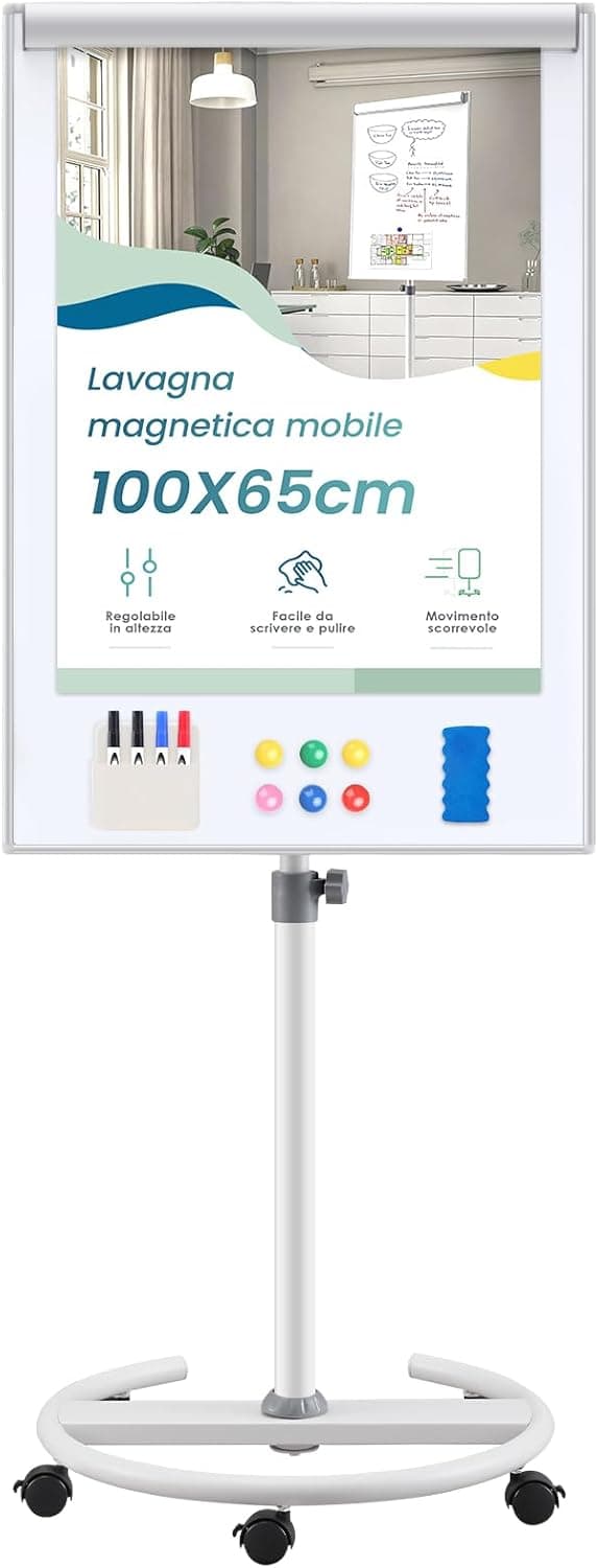 Detalle de MAKELLO Lavagna Magnetica Mobile 100x65 cm con altezza regolabile e cavalletto