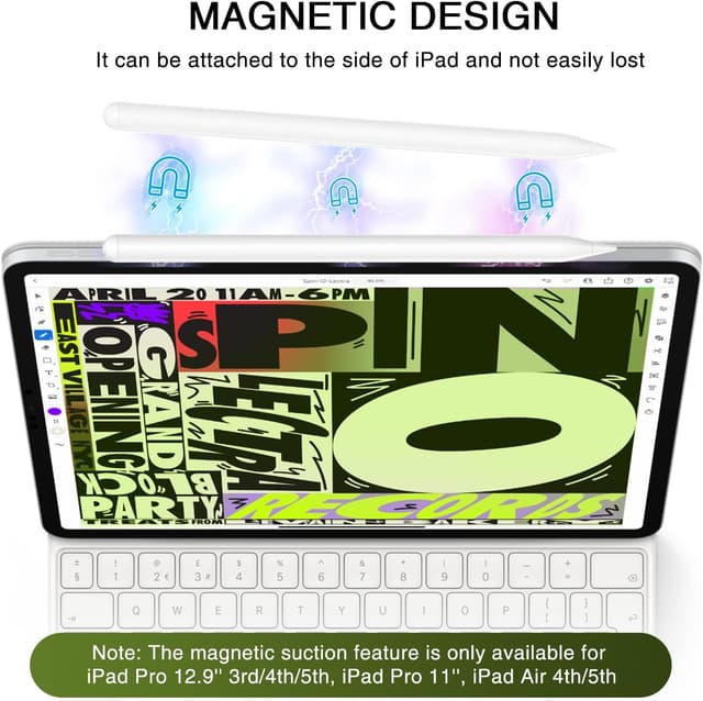 Detalle 2 de HATOKU Pencil 1st Generation for iPad (2018–2025) with Tilt & Palm Rejection