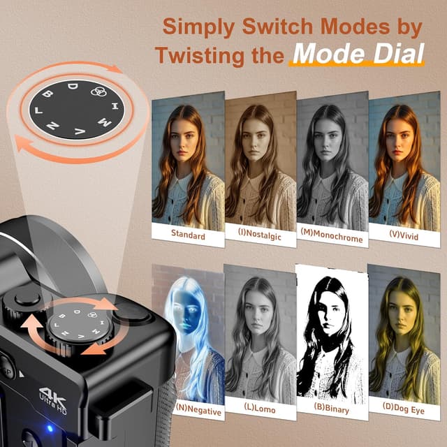 Thumbnail 6 de Dual Lens 4K 64MP Digital Camera for Beginners