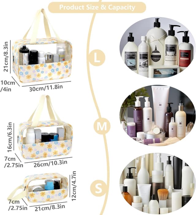 Thumbnail 1 de LEcylankEr Neceser Transparente 3 Piezas 🧳 para Viajes Mujer