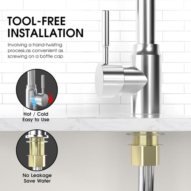 Thumbnail 2 de UHOUSEST Grifo Cocina 360° Inox SUS304