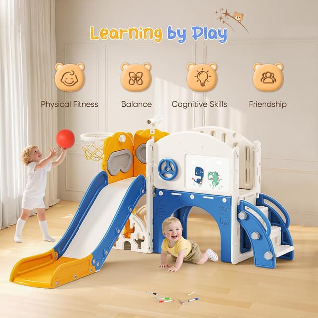 Thumbnail 5 de Scivolo per bambini 10 in 1, gioco all'aperto e interno