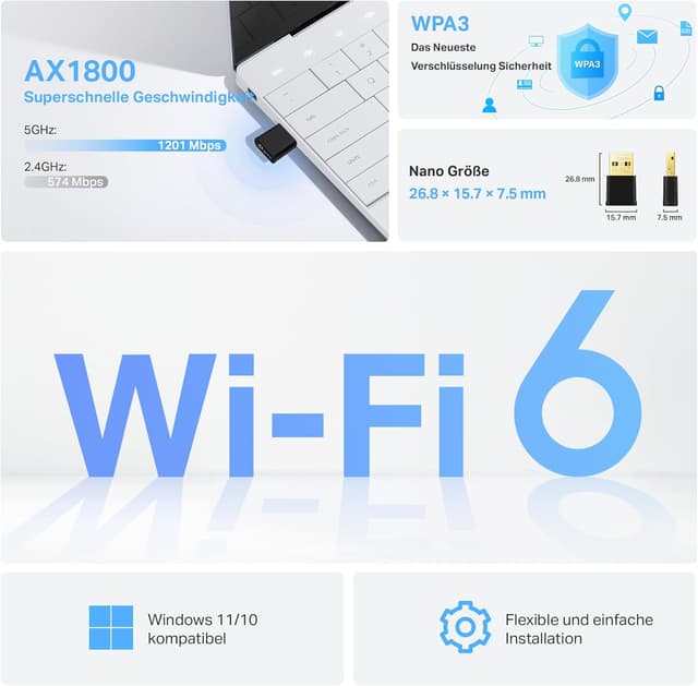 Thumbnail 1 de TP-Link Archer TX20U Nano WLAN Stick 1201 Mbps