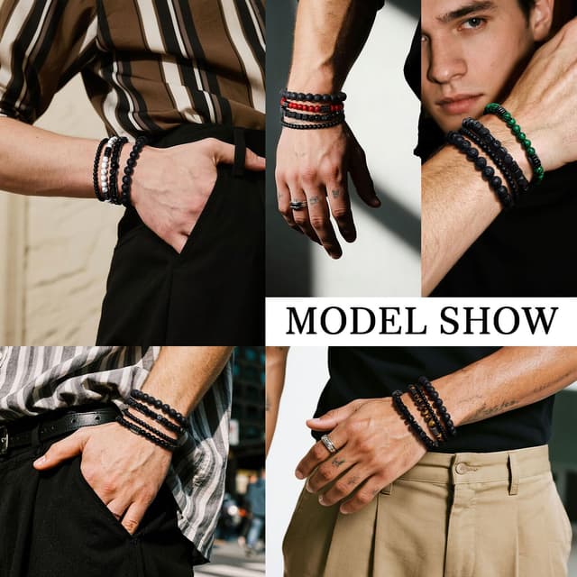 Detalle de Lameybrt Armband Set Multi mit Lava, 6–12 Zoll