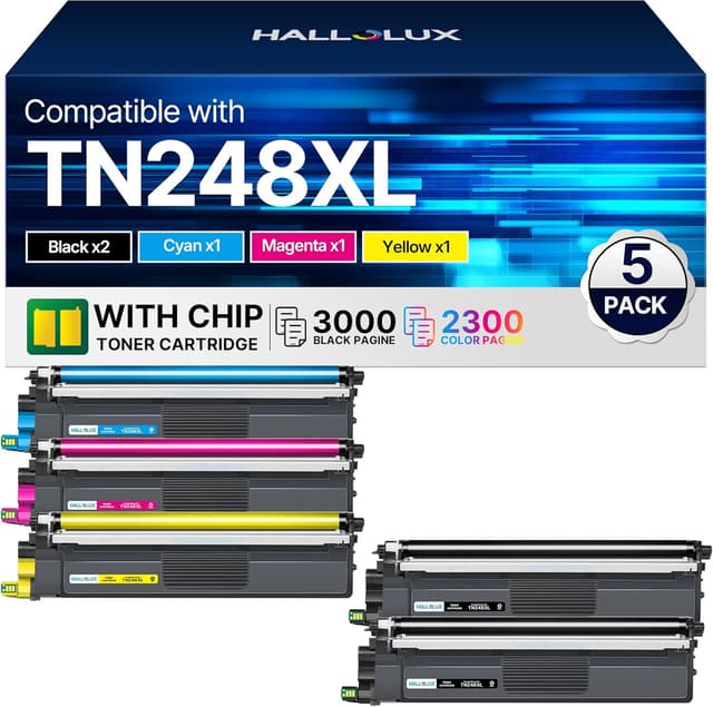 Detalle de TN248XL kompatibler Brother Toner 5er-Pack