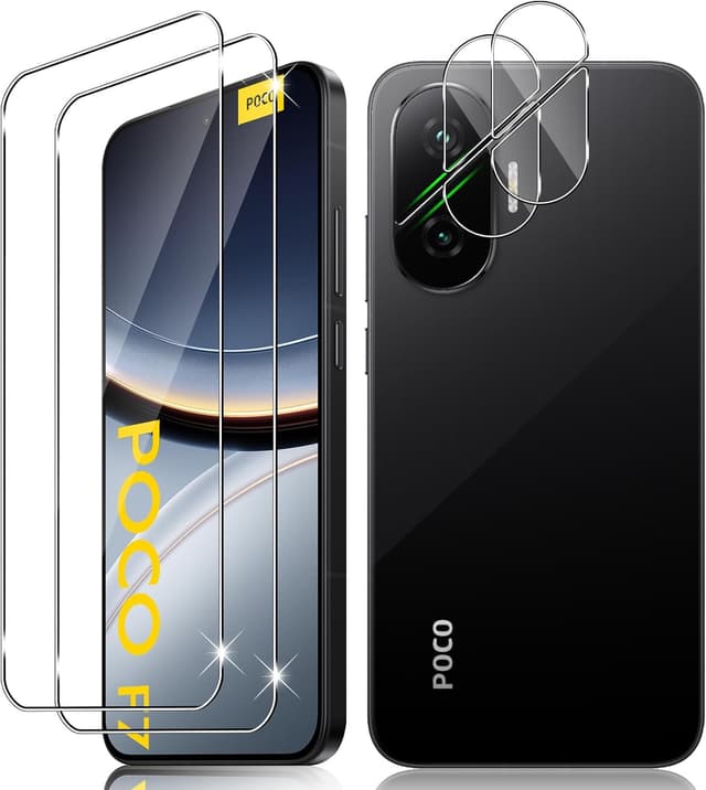 Detalle de Vanrain Panzerglas-Schutzfolie für Xiaomi POCO F7 (2+2 Stück) inkl. Kameraschutz – 9H HD, bläschenfrei