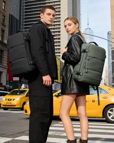 Detalle 2 de BJLFS Mochila de cabina 40x30x20 para avión (Ryanair/Wizz Air/Vueling), portátil 17” y bolsillo seco-húmedo - Verde