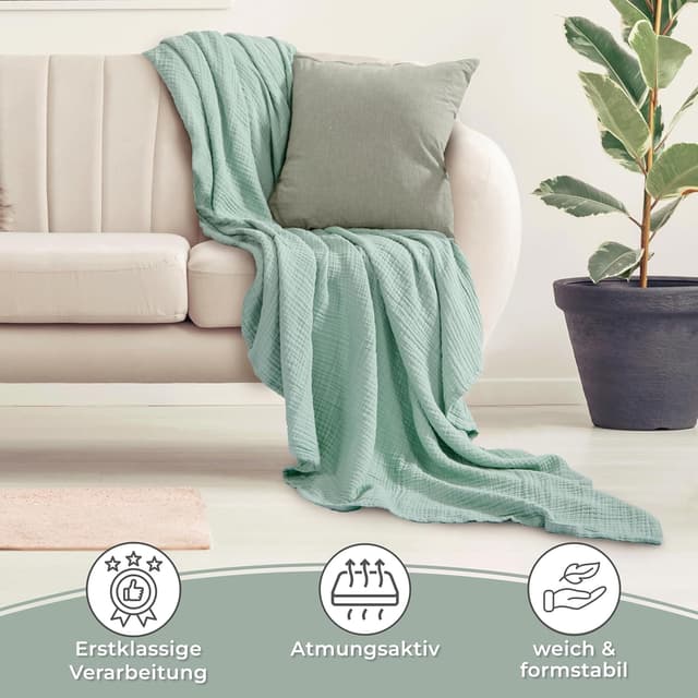 Thumbnail 4 de LAYNENBURG Musselin Tagesdecke 150x200