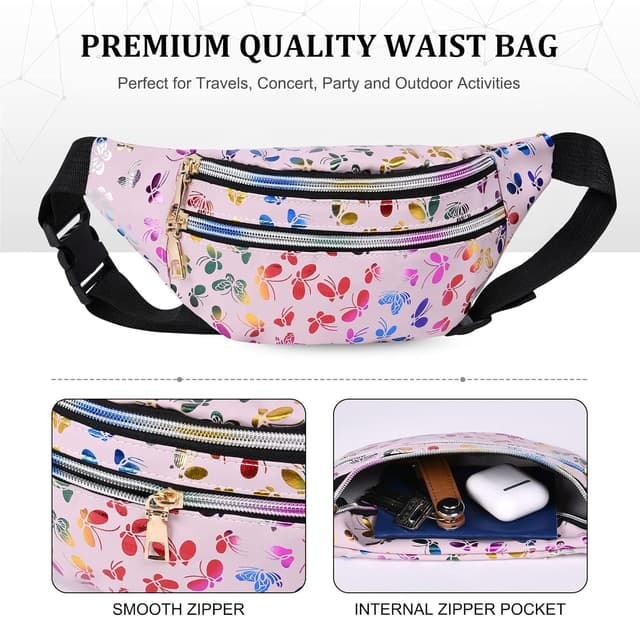 Detalle 2 de Flintronic Marsupio da donna con cintura regolabile e tessuto impermeabile