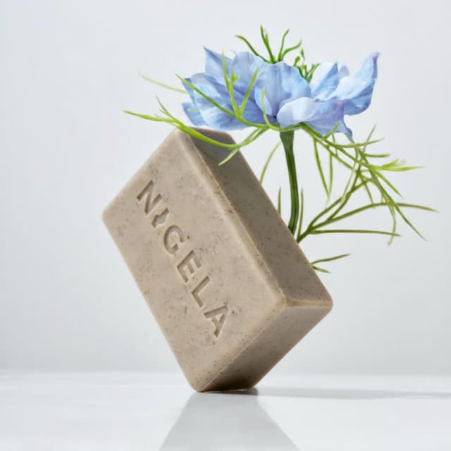 Detalle 2 de Nigela 3x Schwarzkümmelöl Hautseife – feste Naturseife für Gesicht & Körper