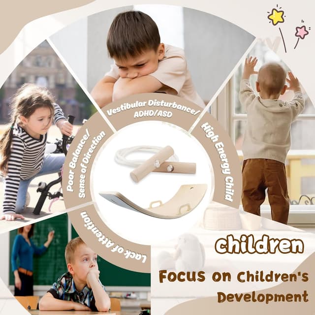 Thumbnail 6 de LGMCF Wooden Wobble Balance Board 80x30CM