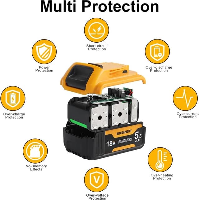 Detalle de 18V Powarobor DCB184 5.5Ah lithium battery