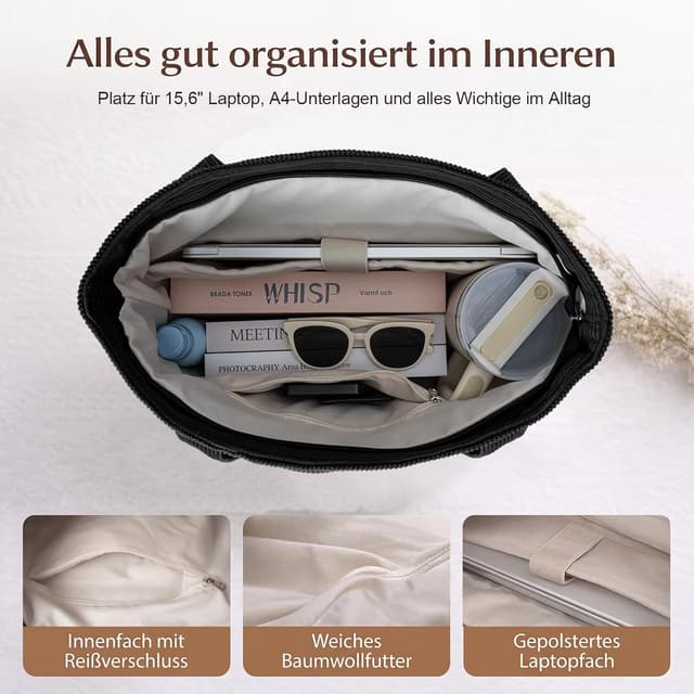 Detalle 2 de Captain Blues Cord Tasche Damen 40×36×12 cm