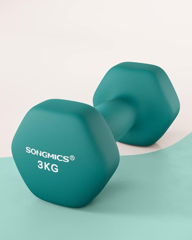 Detalle de SONGMICS Hexagon-Hanteln (2er-Set) mit Neoprenbeschichtung für Krafttraining & Fitness zu Hause