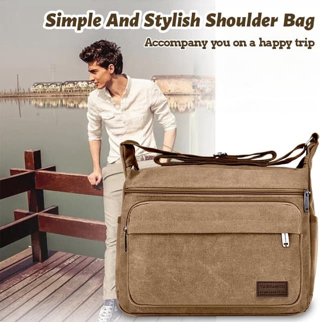 Thumbnail 6 de Aucuu sac bandoulière toile vintage 24x30x11
