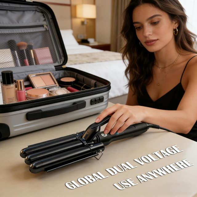 Detalle de 3 Fässer Welleneisen 25mm Keramik Turmalin