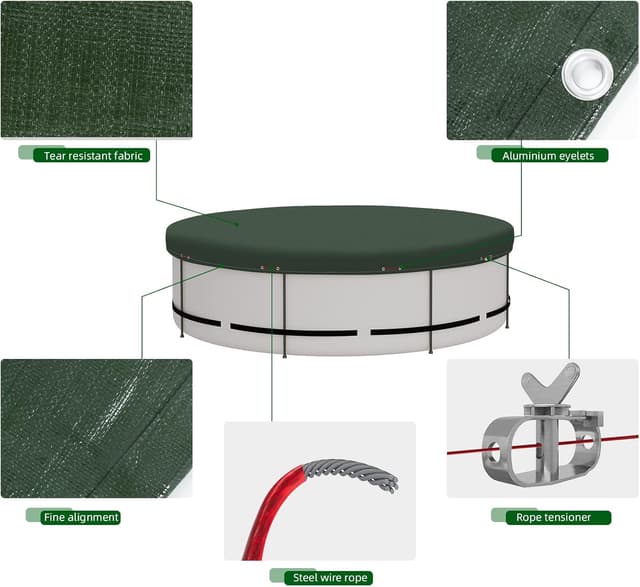 Thumbnail 7 de WOLTU Cobertor para Piscina Redonda Ø 420 cm 🏊♀