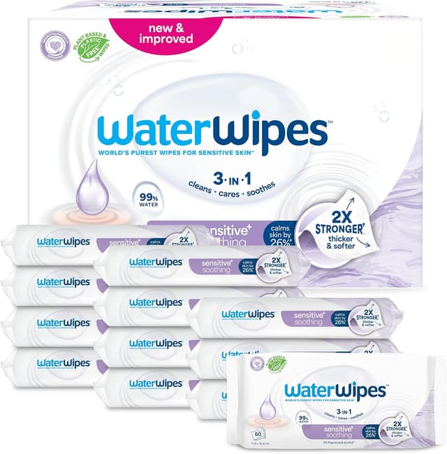 Detalle de WaterWipes Sensitive+ 720 toallitas 99% agua