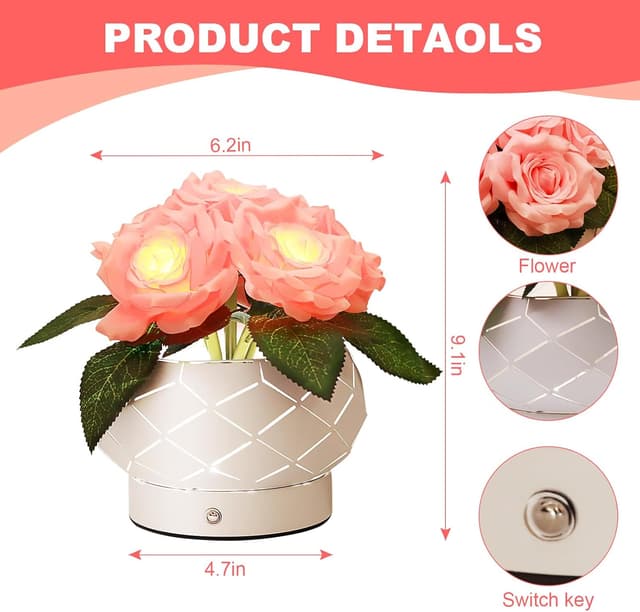 Thumbnail 5 de AMWGIMI Sunflower LED Touch Table Lamp 3‑Color 🌻