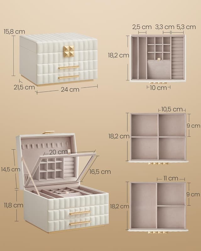 Thumbnail 4 de SONGMICS HOME ANAH caja joyero 21,5x24x15,8 cm