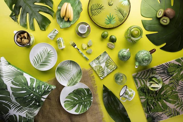 Thumbnail 1 de Excelsa Foliage Plato para servir hojas cerámica verde 🍃