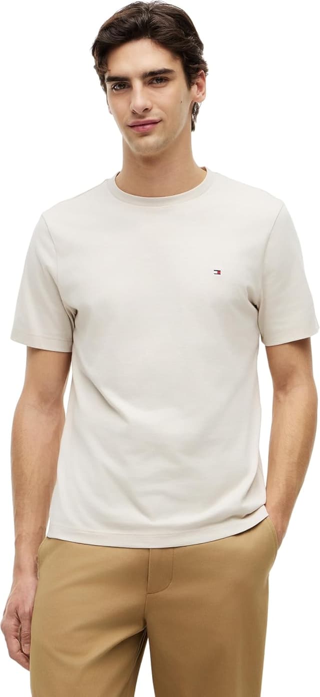 Detalle de Tommy Hilfiger T-S manches courtes en pur coton : col rond et branding brodé