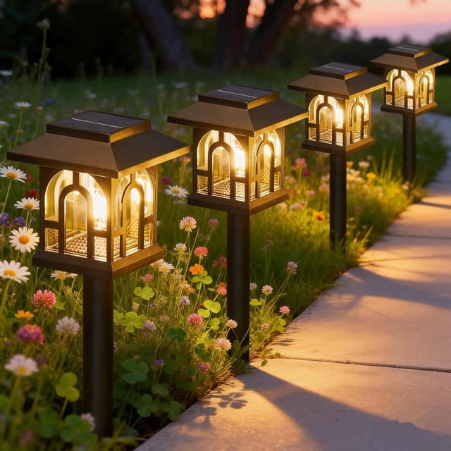 Detalle de NEEMO 8er Set Solarlampen für außen – Vintage Solarleuchten mit warmweißem LED-Filament, IP65