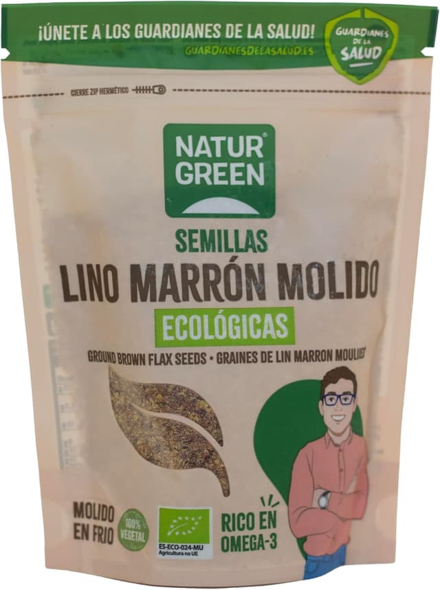 Thumbnail 1 de NaturGreen Semillas de Lino Marrón Molido Bio 🌱 Pack 9x150g