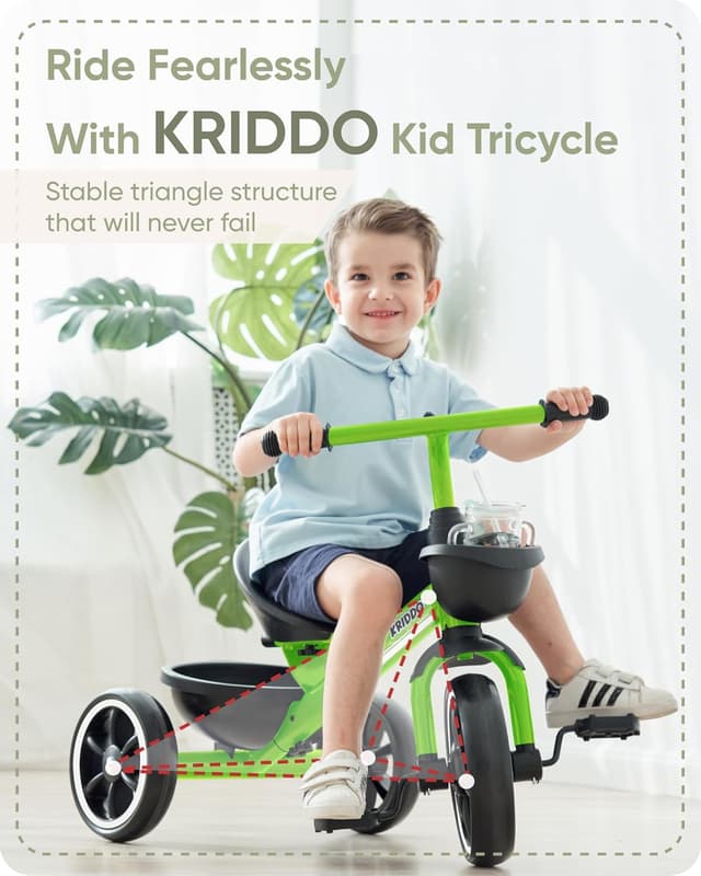 Detalle 2 de KRIDDO Tricycle for 24-Month to 4-Yr Kids