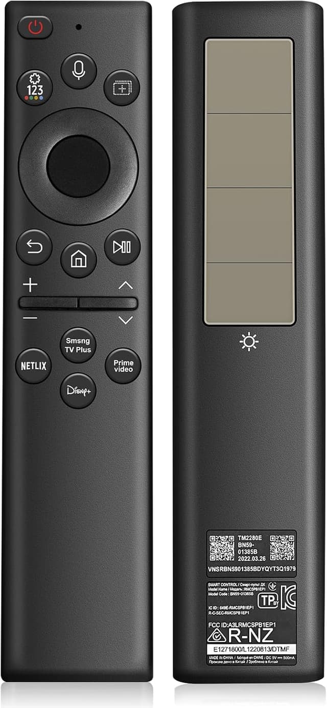 Detalle de BN59-01385A Solar Frame TV Voice Remote Replacement for Samsung Smart TVs (Rechargeable Solar + USB-C)