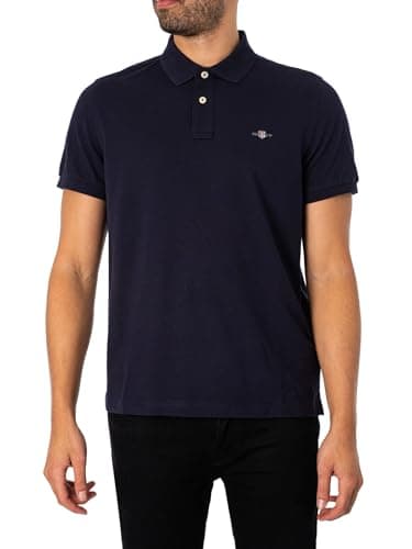 Detalle de GANT Shield Polo piqué Evening Blue L para hombre