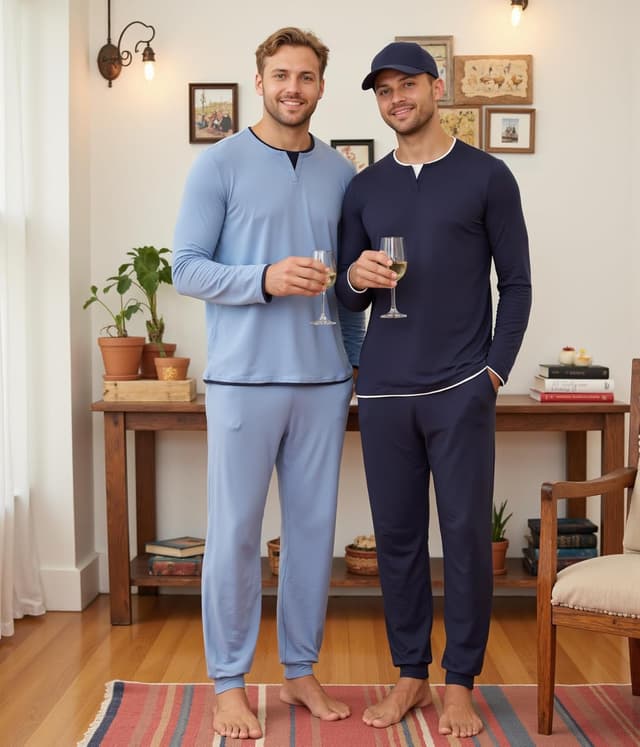 Thumbnail 4 de Jahetuul pijama hombre Invierno algodón manga larga