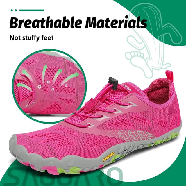 Detalle de SAGUARO Unisex Barfußschuhe – leichte, atmungsaktive Zero-Drop Trail- und Trainingsschuhe