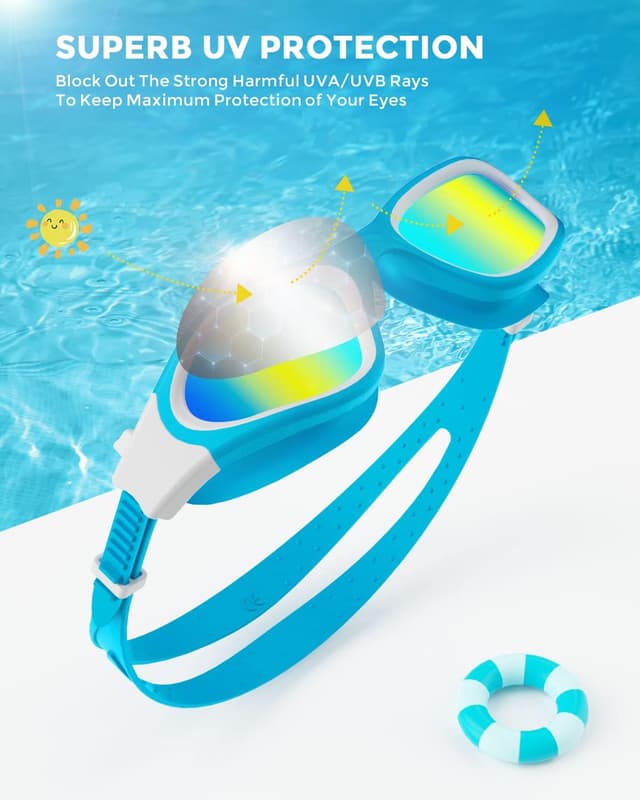 Detalle 2 de OMID Kids Swim Goggles P2mini (Polarised, Anti-fog, 3D Leak-proof Fit) for Ages 6–14