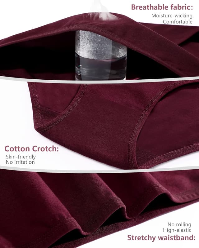 Thumbnail 6 de UNDER THE SEA Cotton High-Waisted Full-Coverage Briefs for Women (5-Pack) in Plus Sizes