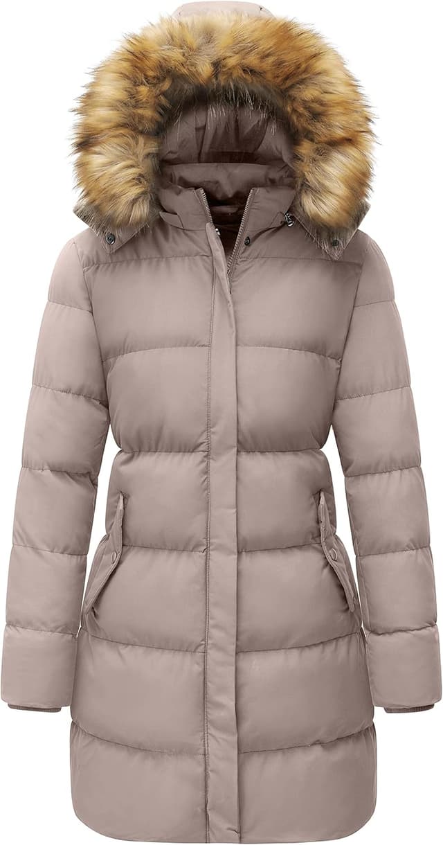 Thumbnail 6 de WenVen Women’s Winter Warm Thicken Long Coat with Removable Faux Fur Hood