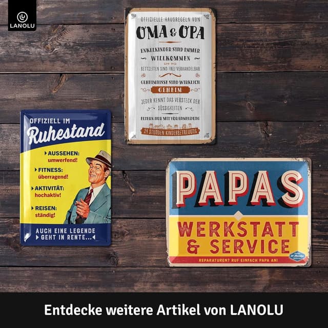 Detalle 2 de LANOLU Blechschild „60 Jahre Legende“ – Deko zum 60. Geburtstag, 20 x 30 cm