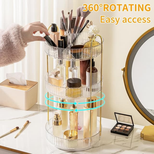 Detalle de Oifecsie 360° Rotating Makeup Organizer