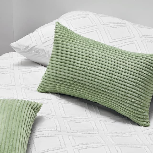 Thumbnail 5 de Topfinel Fundas de Cojín Rayas Verde 40x60 cm (Juego de 2) 🛋